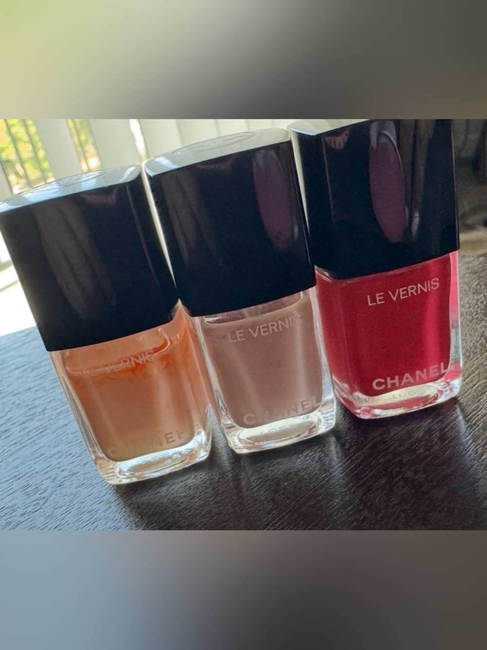 CHANEL Le Vernis Trio — Peach, Nude, Red Shades